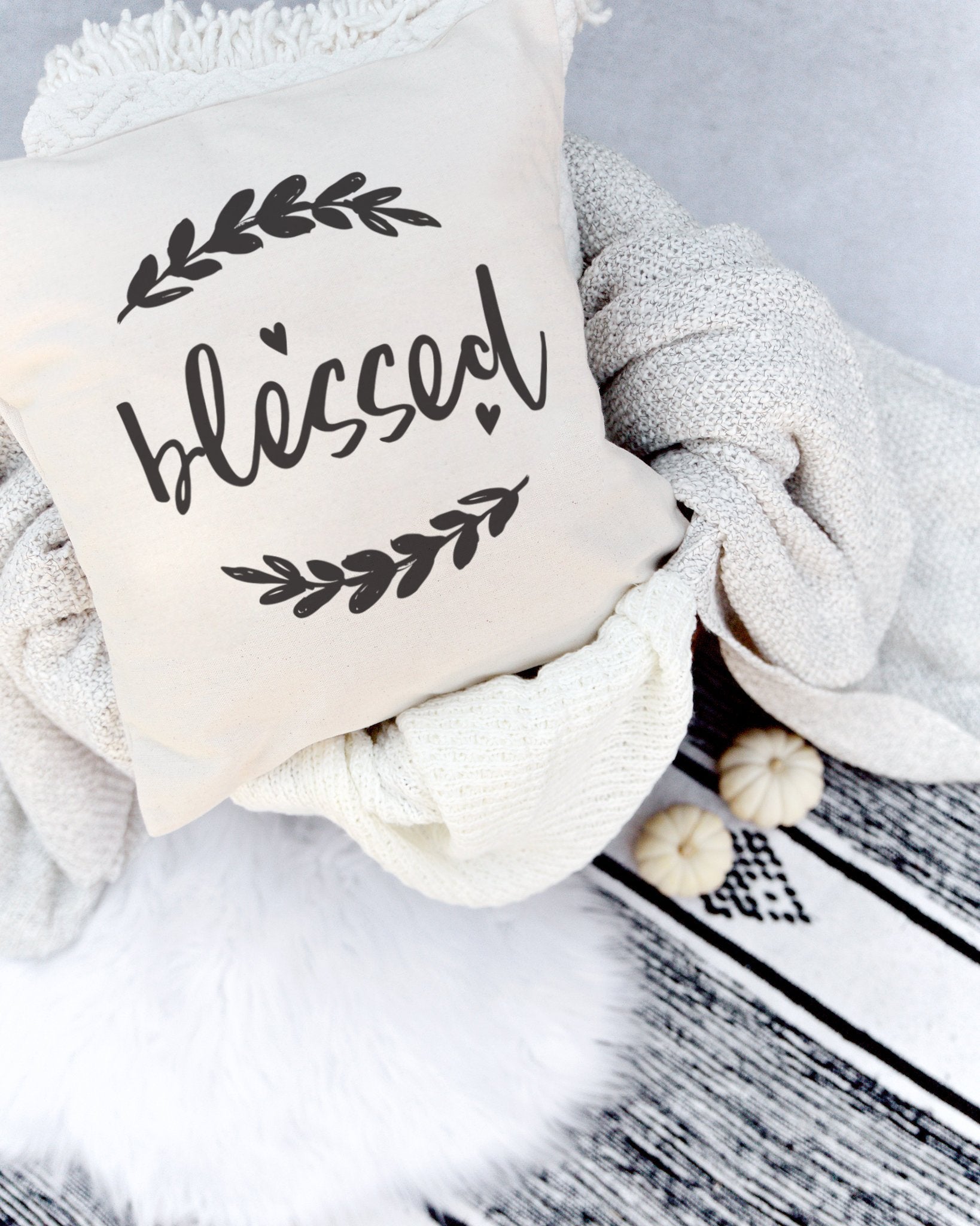 Blessed Cotton Canvas Pillow Cover