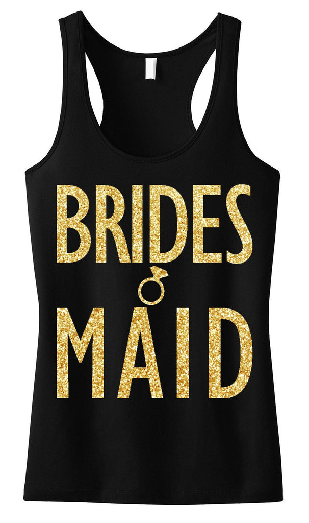 Bridesmaid Gold Glitter Tank Top