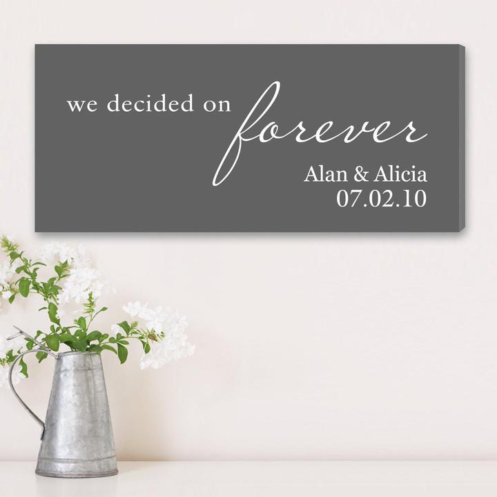 Personalized We Decided on Forever Wedding Canvas Print