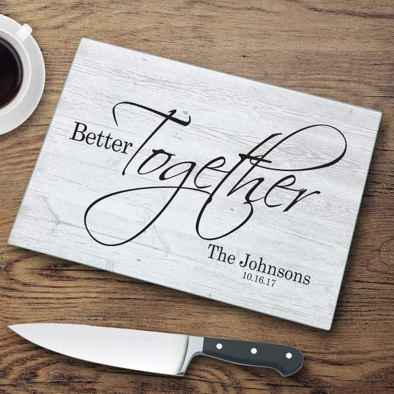 Personalized Better Together Glass Cutting Board