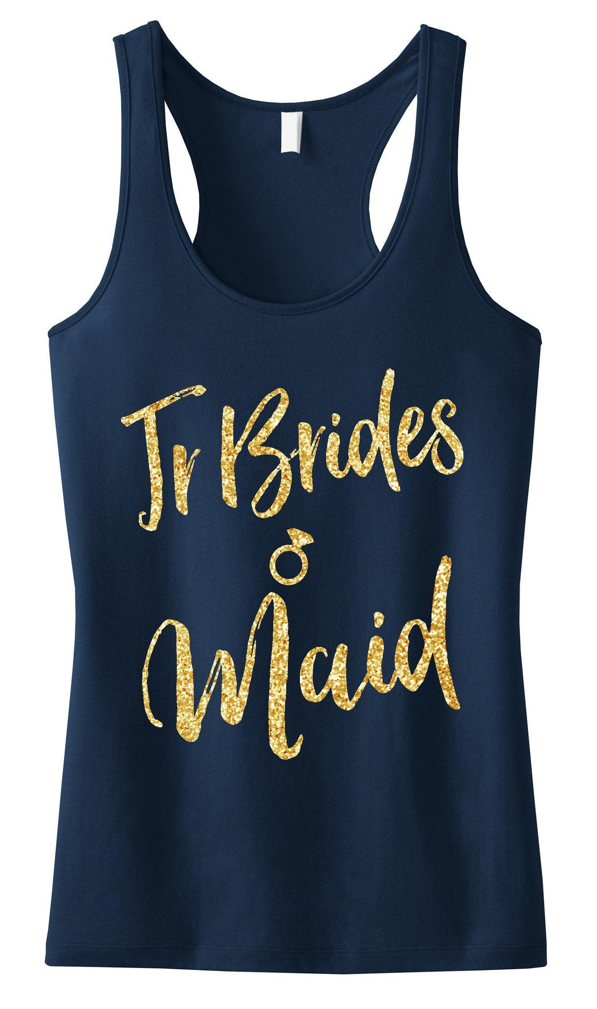 Jr Bridesmaid Tank Top with Gold Glitter