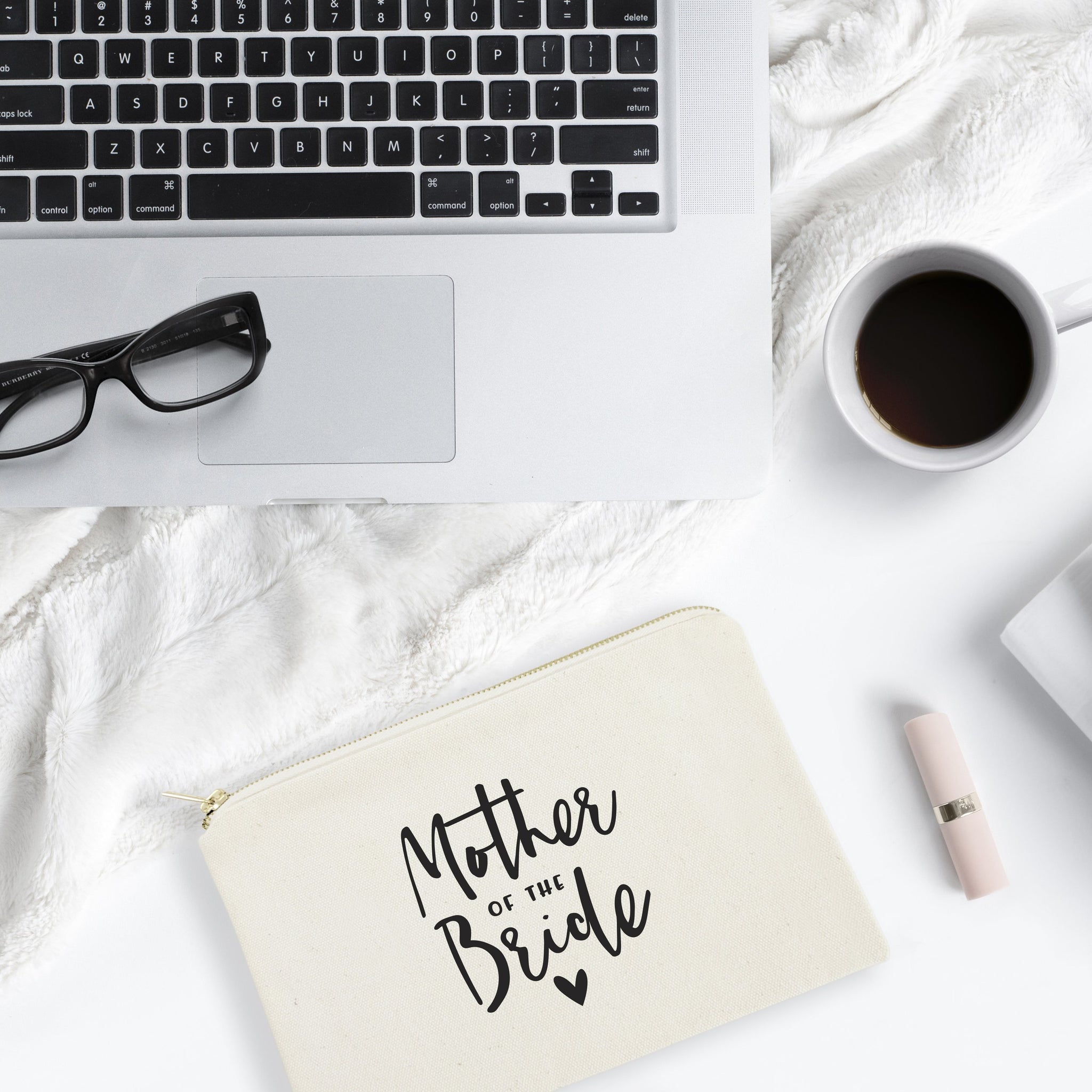 Mother of the Bride Cotton Canvas Cosmetic Bag